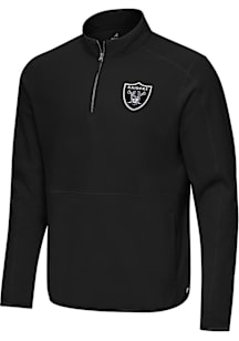 Antigua Las Vegas Raiders Mens Black Step Up Long Sleeve Qtr Zip Pullover