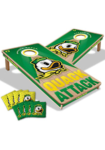 Green Oregon Ducks Slogan 2x4 Corn Hole