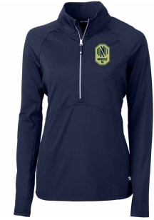 Cutter and Buck Nashville SC Womens Navy Blue Adapt Eco Qtr Zip Pullover