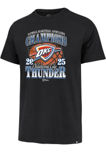 47 Oklahoma City Thunder Black 2025 Finals Champions Franklin Short Sleeve Fashion T Shirt