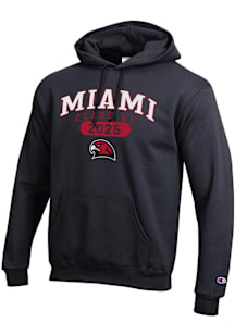 Champion Miami RedHawks Mens Black Class of 2025 Pill Powerblend Long Sleeve Hoodie