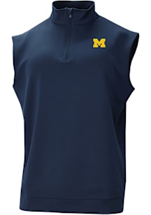 Columbia Michigan Wolverines Mens Navy Blue Heat Seal Wickham Hills Sleeveless Jacket