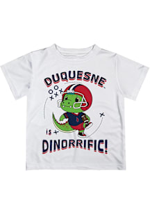Vive La Fete Duquesne Dukes Youth White Dino-Riffic Short Sleeve T-Shirt
