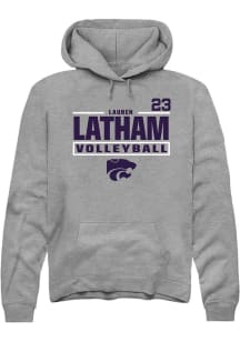 Lauren Latham Rally Mens Graphite K-State Wildcats NIL Stacked Box Player Hood