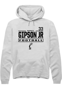 Darrell Gipson Jr Cincinnati Bearcats Mens White Football NIL Stacked Box Player Hood