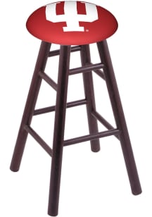 Brown Indiana Hoosiers Round Cushion Oak Pub Stool