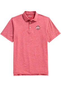 Vineyard Vines Ohio State Buckeyes Mens Red St. Jean Stripe Short Sleeve Fashion Polo