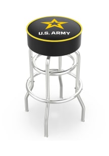 Army Double-Ring Swivel Pub Stool - Black