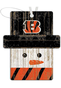 Cincinnati Bengals Snowman Ornament - Orange