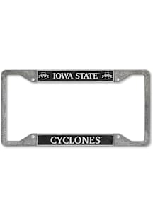 Iowa State Cyclones 4-Corner Pewter License Plate Frame - Cardinal