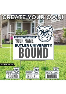 Butler Bulldogs Personalized School Bound Yard Sign - White