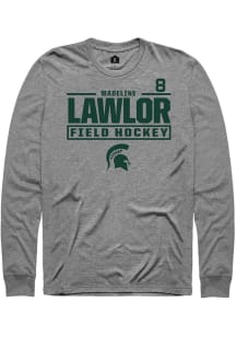 Madeline Lawlor Mens Graphite Michigan State Spartans NIL Stacked Box Long Sleeve Player T Shirt