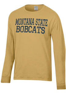 ComfortWash Montana State Bobcats Gold Stacked Garment Dyed Long Sleeve T Shirt