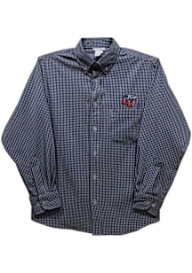 Vive La Fete Liberty Flames Youth Navy Blue Gingham Long Sleeve Polo