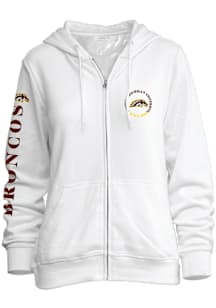 Womens White Western Michigan Broncos Comfy Long Sleeve Full Zip Jacket
