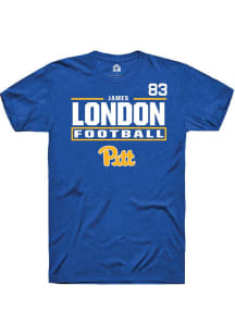 James London Rally Mens Blue Pitt Panthers NIL Stacked Box Player T Shirt