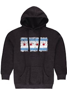 Summit Sportswear Chicago Mens Charcoal Flag Long Sleeve Hoodie