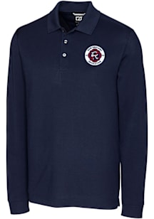 Cutter and Buck New England Revolution Mens Navy Blue Advantage Long Sleeve Polo Shirt