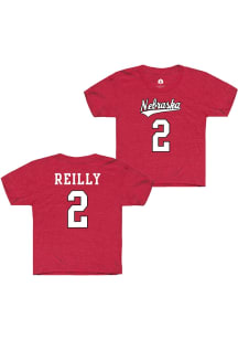 Bergen Reilly Youth Red Nebraska Cornhuskers NIL Shirzees Short Sleeve Player T-Shirt