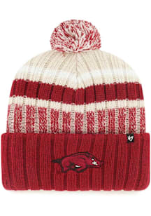 47 Arkansas Razorbacks Natural Long Range Cuff Mens Knit Hat