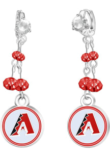 ADB ACC RED Rhinestone Dangle Hoop Earrings