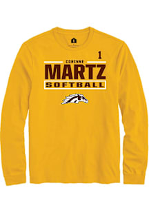 Corinne Martz Western Michigan Broncos Gold NIL Stacked Box Long Sleeve Player T Shirt