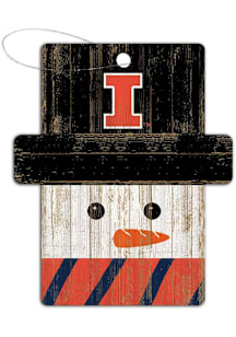 Illinois Fighting Illini Snowman Ornament - Navy Blue