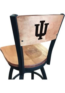 Brown Indiana Hoosiers Maple Seat Maple Back Swivel Pub Stool