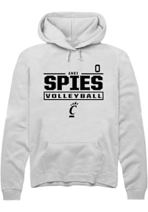 Andi Spies Cincinnati Bearcats Mens White NIL Stacked Box Player Hood
