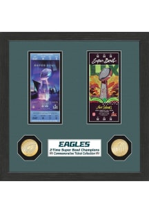 Philadelphia Eagles 2x Super Bowl Champions Ticket Collection Plaque