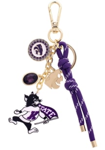 Purple K-State Wildcats Logo Keychain