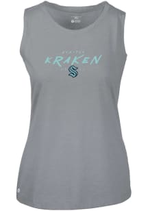 Levelwear Seattle Kraken Womens Grey Macy Scratched Tank Top