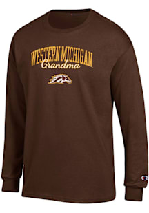 Champion Western Michigan Broncos Brown Grandma Script Jersey Long Sleeve T Shirt