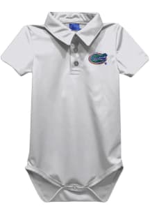 Vive La Fete Florida Gators Baby White Team Short Sleeve One Piece Polo