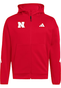 Adidas Nebraska Cornhuskers Mens Red Z.N.E. Long Sleeve Zip
