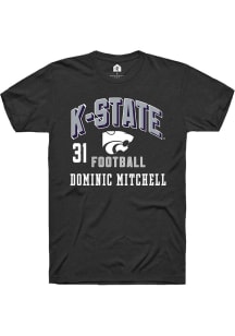 Dominic Mitchell Rally Mens Black K-State Wildcats NIL Arch Logo Player T Shirt