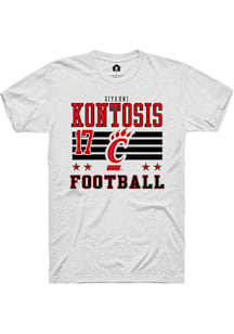 Giyahni Kontosis Cincinnati Bearcats White Football NIL Striped Short Sleeve Player T Shirt