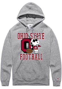 Ohio State Buckeyes Mens Grey Peanuts Joe College Long Sleeve Hoodie