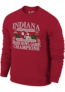 Indiana Hoosiers Mens Crimson 2026 Rose Bowl Champions Long Sleeve Fashion Sweatshirt