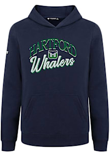 Levelwear Hartford Whalers Youth Navy Blue Podium Jr Origins Long Sleeve Hoodie