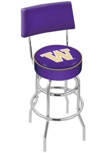 Black Washington Huskies Double-Ring Swivel with Back Pub Stool