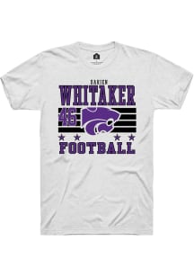 Darien Whitaker Rally Mens White K-State Wildcats NIL Striped Player T Shirt