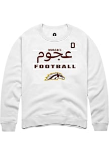 Mustafi Al-Gawari Western Michigan Broncos Mens White Football NIL Stacked Box Player Crew