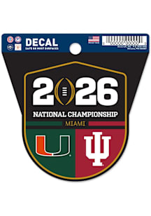 Indiana Hoosiers vs Miami 26 National Champs Dueling Auto Decal - Crimson