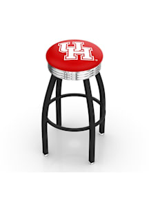 Houston Cougars 3 Ring Chrome Seat Pub Stool - Black