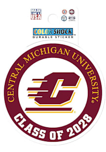 Central Michigan Chippewas Class of 2028 Durable Stickers - Maroon
