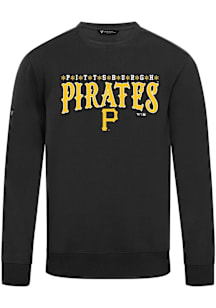 Levelwear Pittsburgh Pirates Mens Black Zane Snowflakes Long Sleeve Crew Sweatshirt