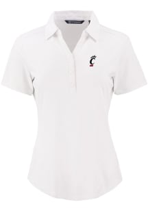 Womens Cincinnati Bearcats White Cutter and Buck Forge Eco Polo Short Sleeve Polo Shirt