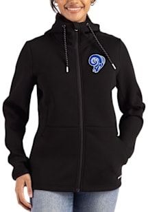 Cutter and Buck Los Angeles Rams Womens Black Historic Epic Comfort Full Zip Light Weight Jacket