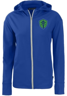 Cutter and Buck Seattle Sounders FC Womens Blue Daybreak Light Weight Jacket